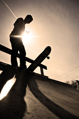 Image showing Skateboarder Silhouette