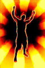 Image showing Fiery Man Silhouette