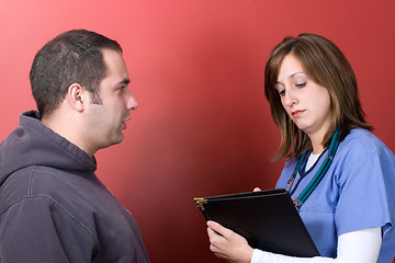 Image showing Worried Patient at the Doctors