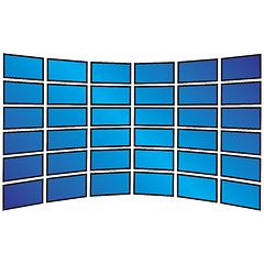 Image showing Wall of Widescreen HDTVs