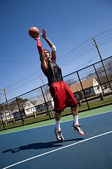 Image showing Basketball Player Shooting