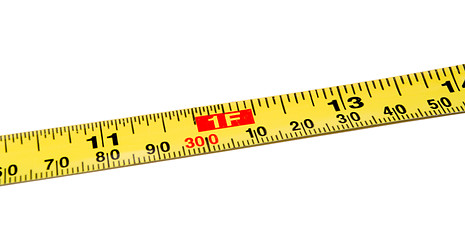 Image showing Isolated Tape Measure: 1 Foot