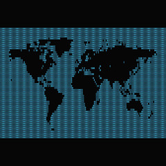 Image showing Binary World Map