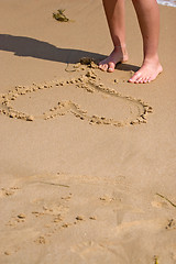 Image showing Heart In The Sand