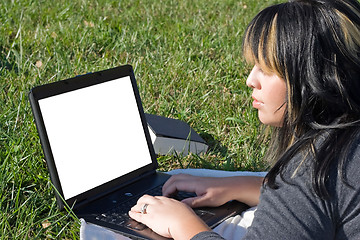 Image showing Student Using a Laptop