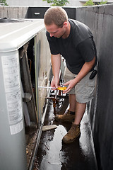 Image showing HVAC Technician Working