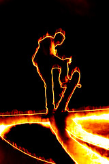 Image showing Fiery Skateboarder