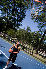 Image showing Man Playing Basketball