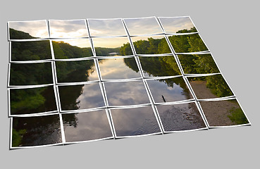 Image showing Sunset River Collage