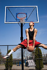 Image showing Man Dunking a Basketball