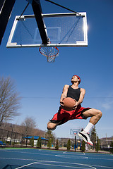 Image showing Man Playing Basketball