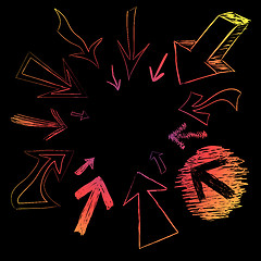 Image showing Colorful Arrow Doodles