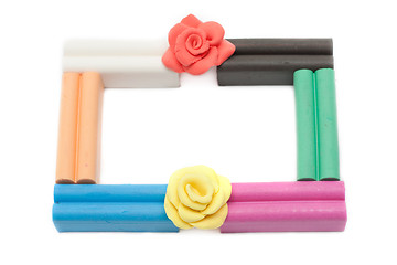 Image showing Plasticine, flowerses and square