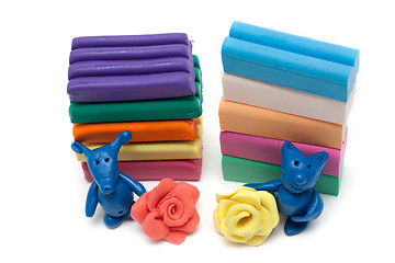 Image showing Plasticine of the toy and plates