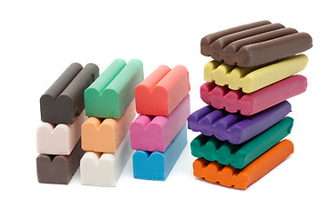 Image showing Multicolour piles plasticine