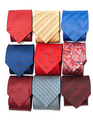 Image showing Varicoloured male ties