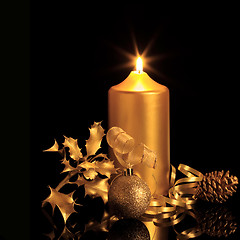 Image showing Golden Christmas Decorations 