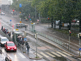 Image showing Sleet rain in the city 