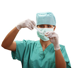 Image showing Nurse Filling A Syringe