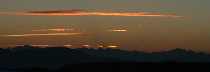 Image showing Alps - Dolomites - Italy sunset