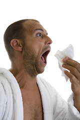 Image showing Man Sneezing