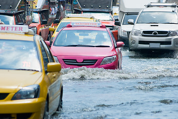 Image showing Flooded street in Bangkok