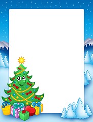 Image showing Christmas frame with tree 1