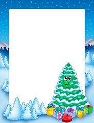 Image showing Christmas frame with tree 2