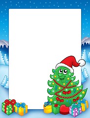 Image showing Christmas frame with tree 3