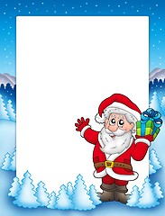 Image showing Frame with Santa and Christmas gift