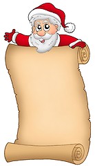 Image showing Parchment with happy Santa Claus