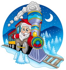 Image showing Santa Claus in train