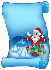 Image showing Blue parchment with Santa Claus 6