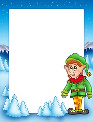 Image showing Christmas frame with elf