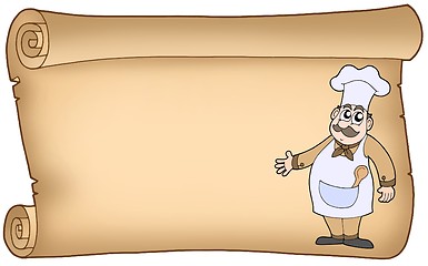 Image showing Old parchment with chef