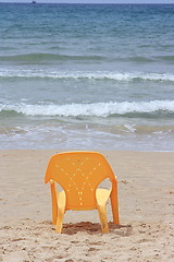 Image showing The chair on the beach