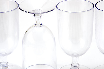 Image showing Empty wineglasses isolated on white