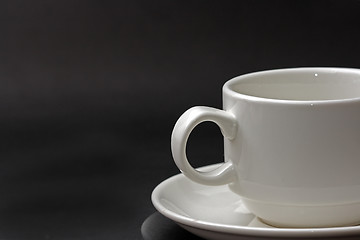 Image showing A white cup of coffee