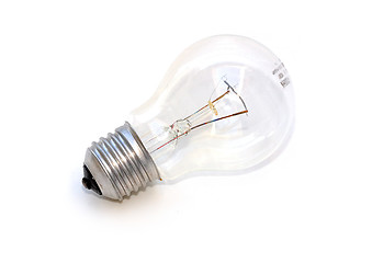 Image showing Clear light bulb with filament showing