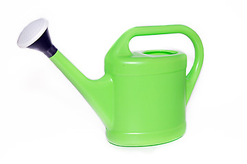 Image showing Classic green watering can isolated on white background