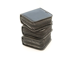 Image showing CD case stack isolated over white