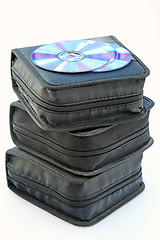 Image showing CD case stack isolated over white