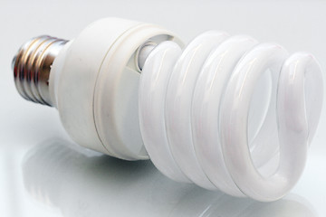 Image showing Fluerescent lamp bulb on isolated background