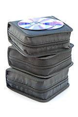 Image showing CD case stack isolated over white