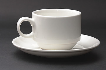 Image showing A white cup of coffee