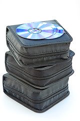 Image showing CD case stack isolated over white