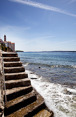 Image showing Stone Stairway Ocean