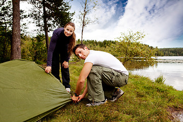 Image showing Camping Man and Woman