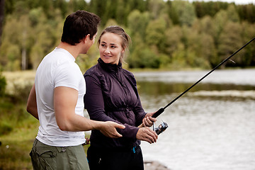 Image showing Woman Fishing