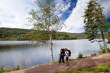 Image showing Camping by Lake